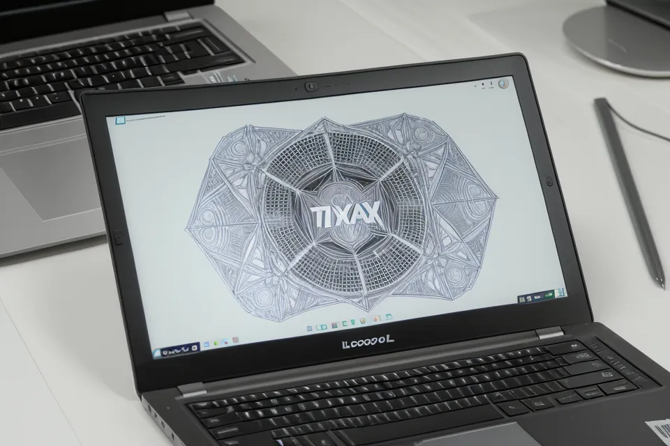 Laptop zeigt den Steuer-AhA-Effekt Videokurs neben Design-Werkzeugen.