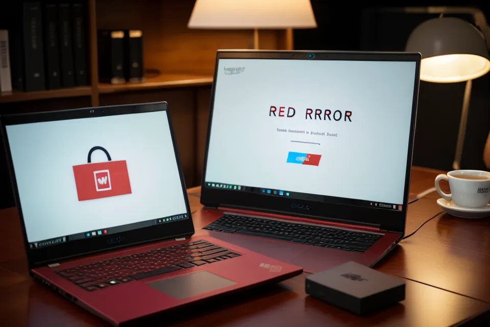 Nahaufnahme einer Fehlermeldung in einer Steuersoftware auf einem Laptop.