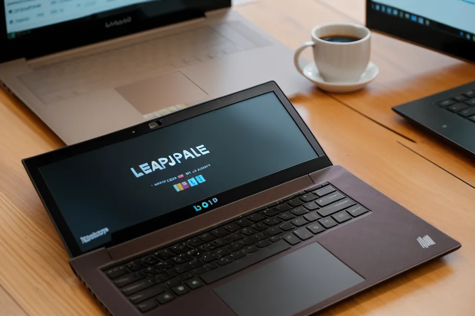 Nahaufnahme eines Online-Steuerkurses auf einem Laptop neben einem Kaffee und Design-Werkzeugen.