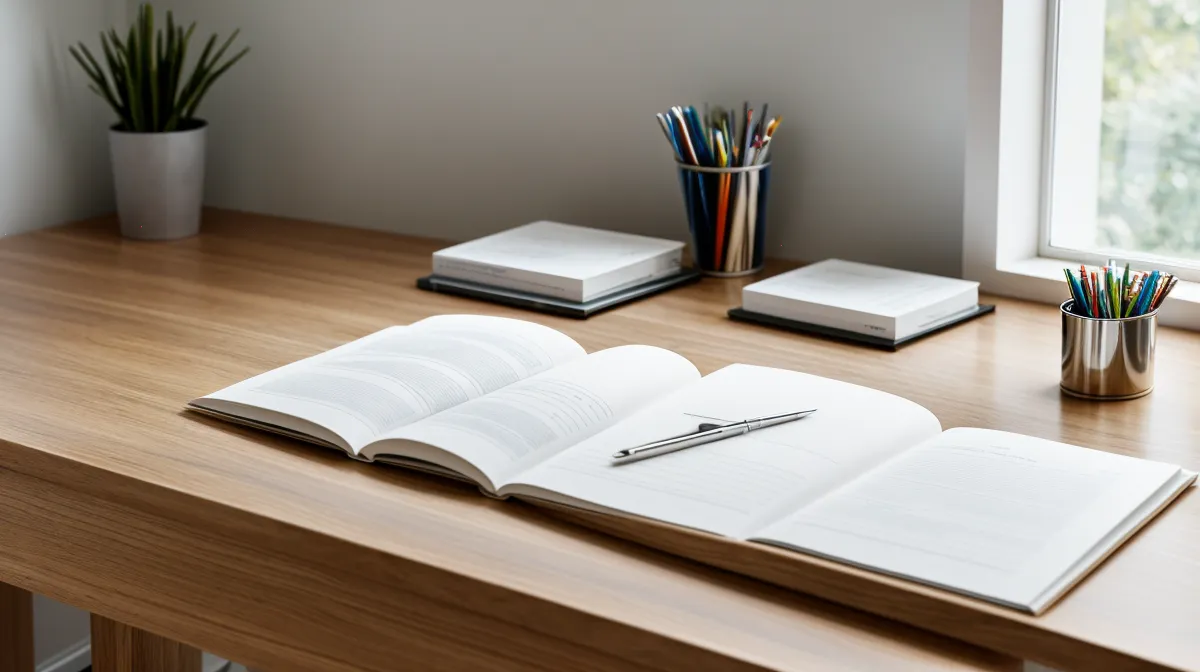 Beleg-Stapel und Laptop auf einem Schreibtisch als Symbol für Selbstständigkeit und Steuern bei hoher Auftragslage
