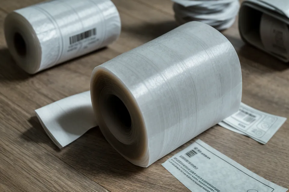 Nahaufnahme eines alten Quittungsbelegs auf Thermopapier.