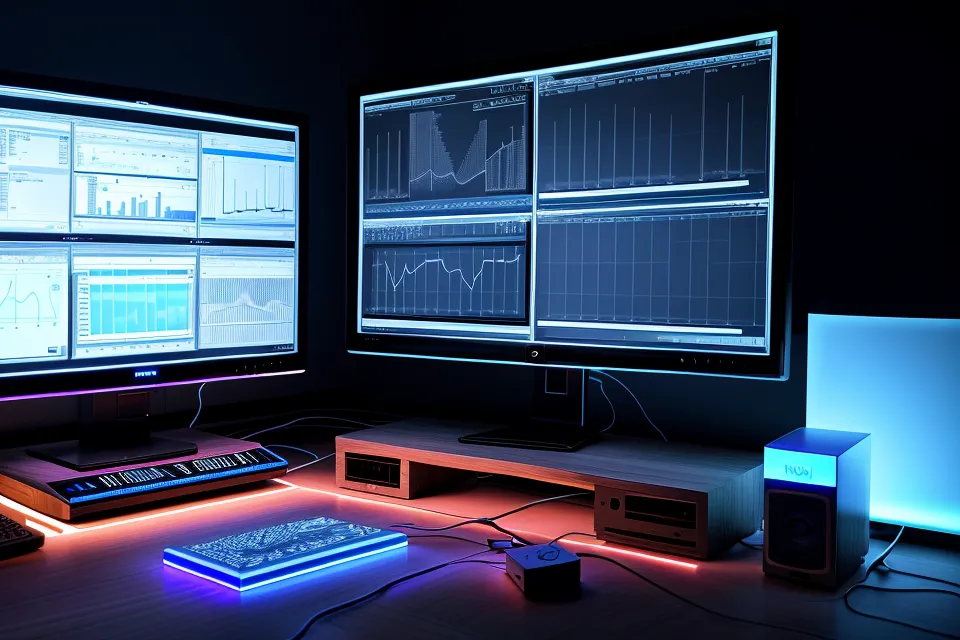 Abendliche Studioatmosphäre beim Absenden der Steuererklärung am Computer