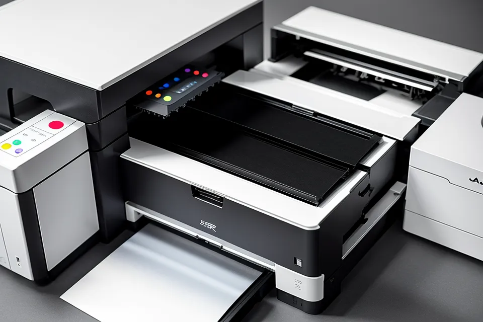 Laserdrucker im Studio gibt die fertige Einnahmen-Überschuss-Rechnung aus.